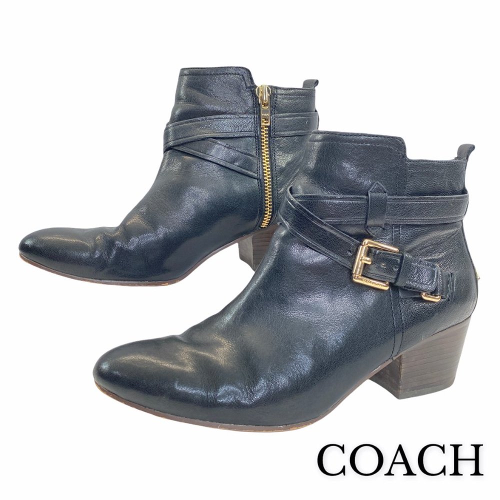 Coach Pauline Side Zip Leather Ankle Booties 9